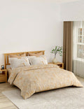 Portico New York Cadence 250TC 100% Cotton Health Pro Printed Bedsheet with Pillow Covers | Golden Wheat | AW2026