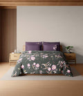 Spaces Sierra Midnight Botanica 100% Cotton 210 TC Sateen Botanic Large Bedsheet with 2 Pillow Covers, Rifle Green