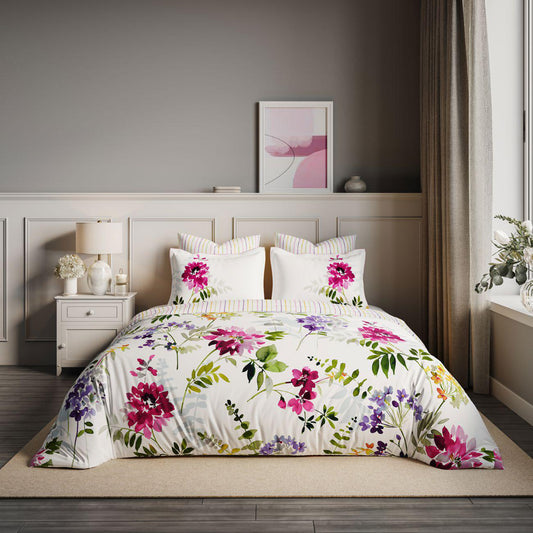 Ddecor Live Beautiful King Size Bedsheet with 4Pc Pillow Covers RADIANT BLOOM | FUCHSIA PINK - grahsajja