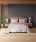 Spaces Sierra Indian Safari 100% Cotton 210 TC Sateen Botanic Large Bedsheet with 2 Pillow Covers, Evening Sand