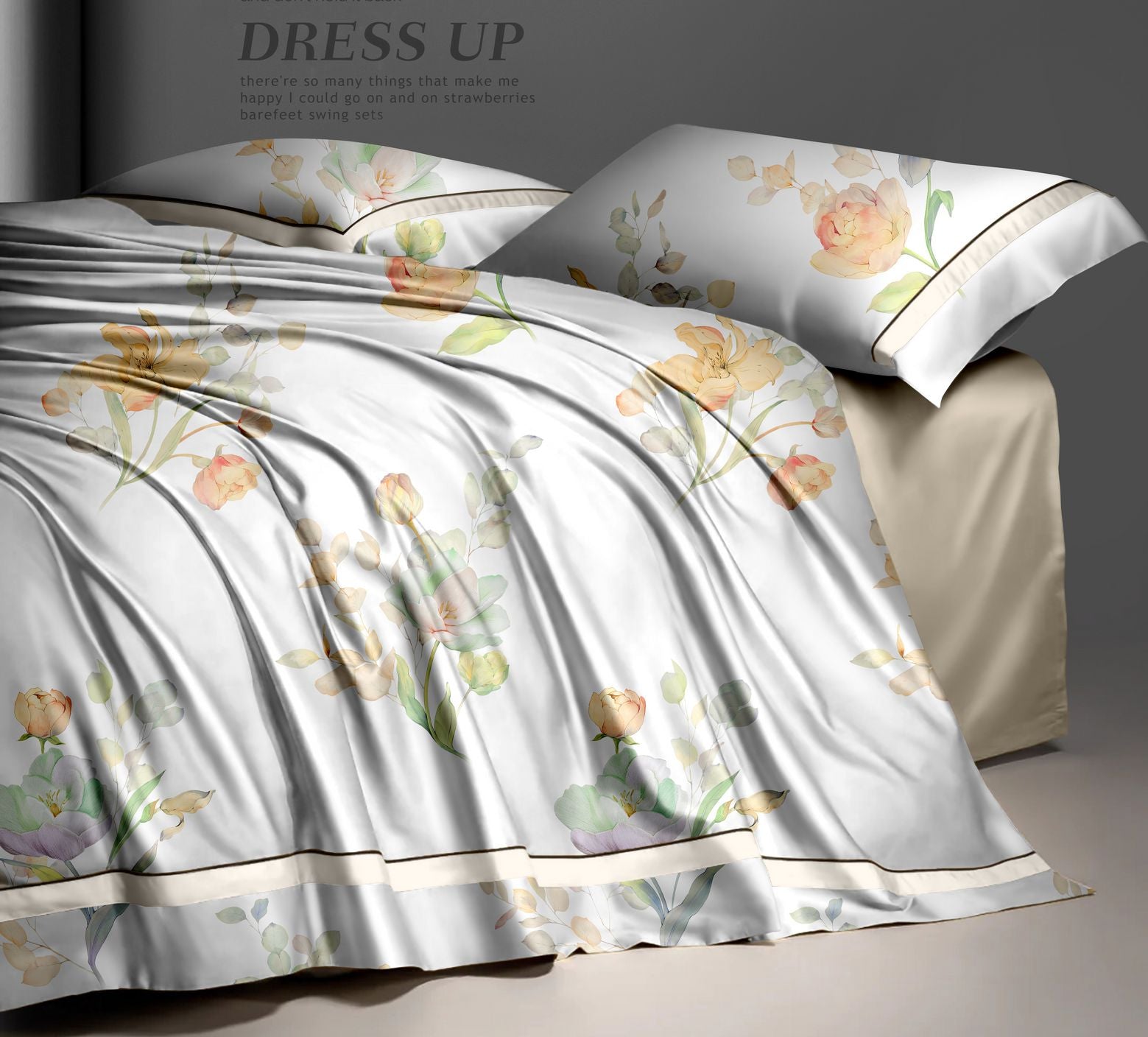 Spread Spain Made From Green 550 TC Cotton & Bamboo Bedsheets | Summer Bed Sheet SS2026