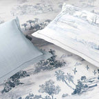 Spaces Sierra Indian Safari 100% Cotton 210 TC Sateen Botanic Large Bedsheet with 2 Pillow Covers, Niagra Mist