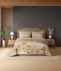 Spaces Sierra Indian Safari 100% Cotton 210 TC Sateen Botanic Large Bedsheet with 2 Pillow Covers, Baby's Breath