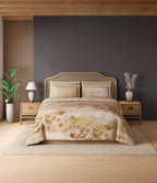 Spaces Sierra Indian Safari 100% Cotton 210 TC Sateen Botanic Large Bedsheet with 2 Pillow Covers, Baby's Breath