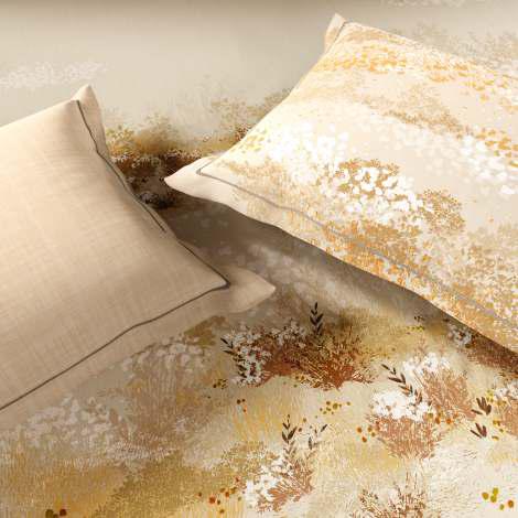 Spaces Sierra Indian Safari 100% Cotton 210 TC Sateen Botanic Large Bedsheet with 2 Pillow Covers, Baby's Breath