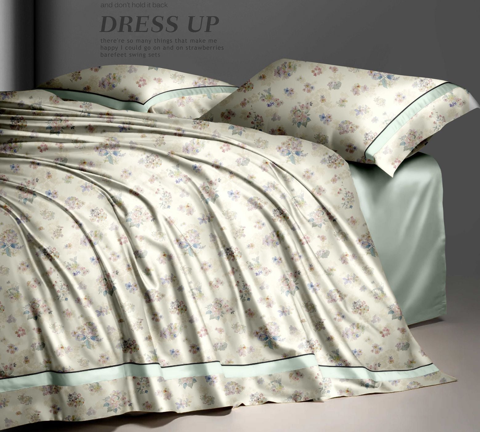 Spread Spain Made From Green 550 TC Cotton & Bamboo Bedsheets | Summer Bed Sheet SS2026