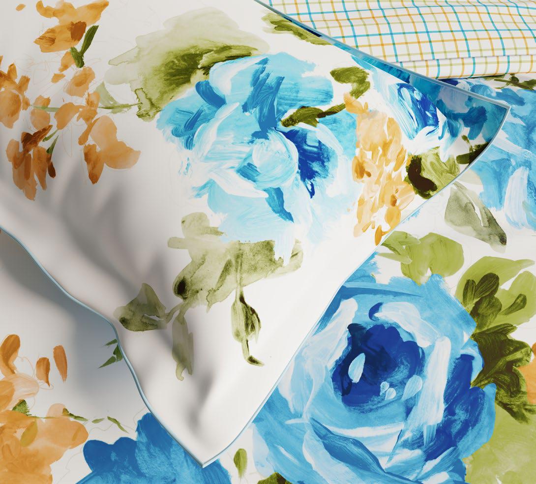 Ddecor Live Beautiful King Size Bedsheet with 4Pc Pillow Covers FLORAL GRACE | BLUE TOPAZ - grahsajja