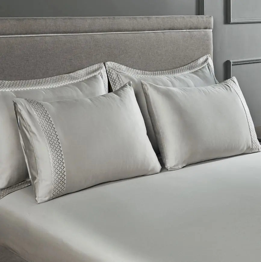 Ddecor Beautiful Living | Luxor Collection 1pc king Size Bedsheet and 4PC Pillow Cover 800TC GREY - grahsajja