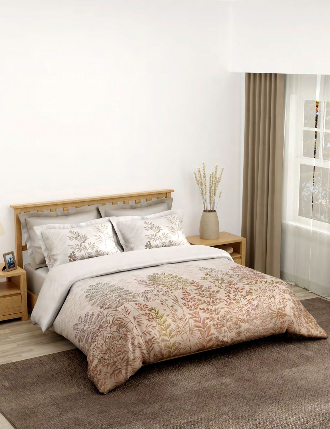 Portico New York BOSCAGE Collection 100% Cotton Health Pro Printed Super King Bedsheet with 2 Pillow Covers | AW2026