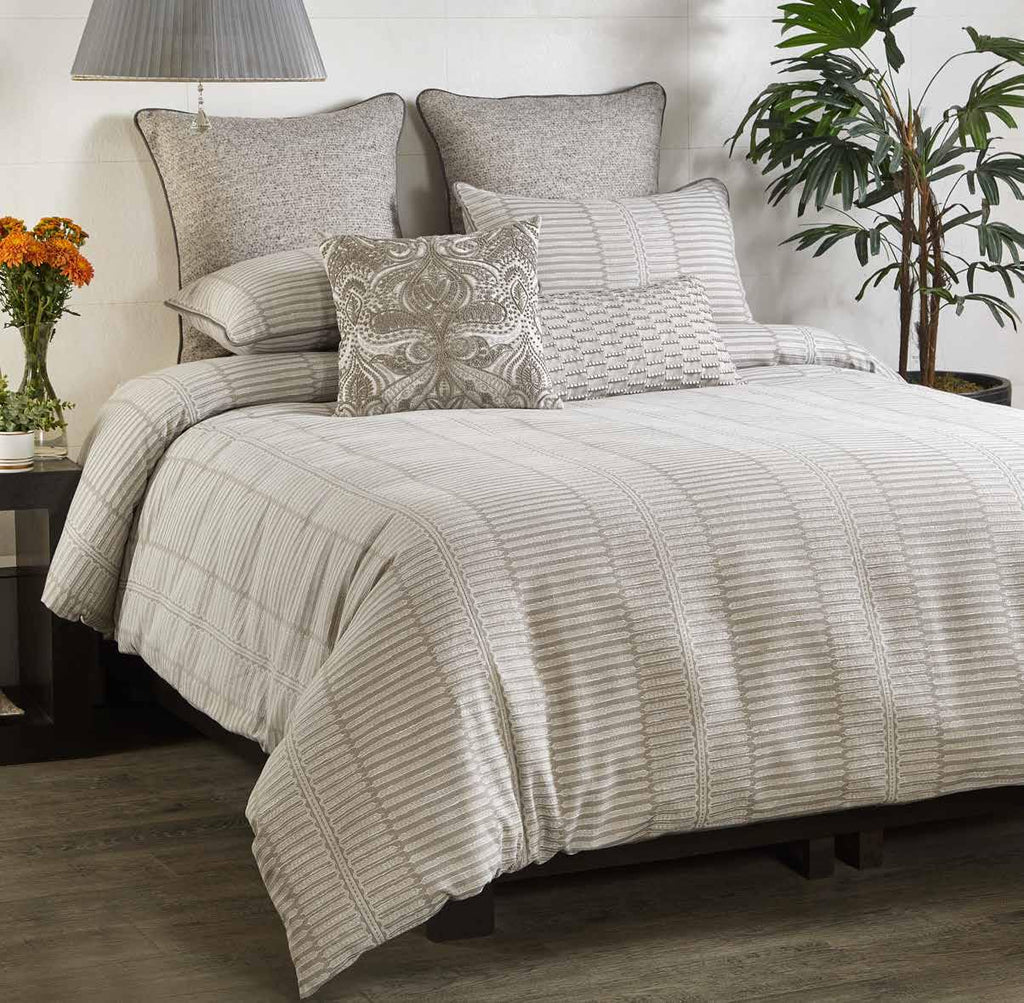 Anna Simona - Oracle 7 Pcs Grey Linen Duvet Ensemble Set
