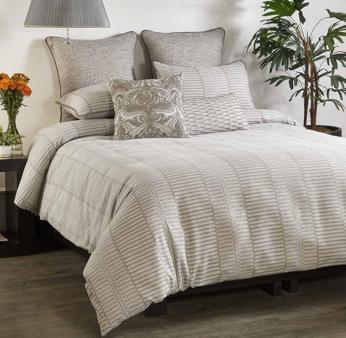 Anna Simona - Oracle 7 Pcs Grey Linen Duvet Ensemble Set