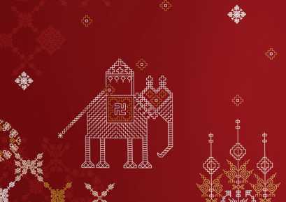 Spaces Shubha 100% Cotton 300 TC Sateen Botanic Large Bedsheet with 2 Pillow Covers, Kasuti