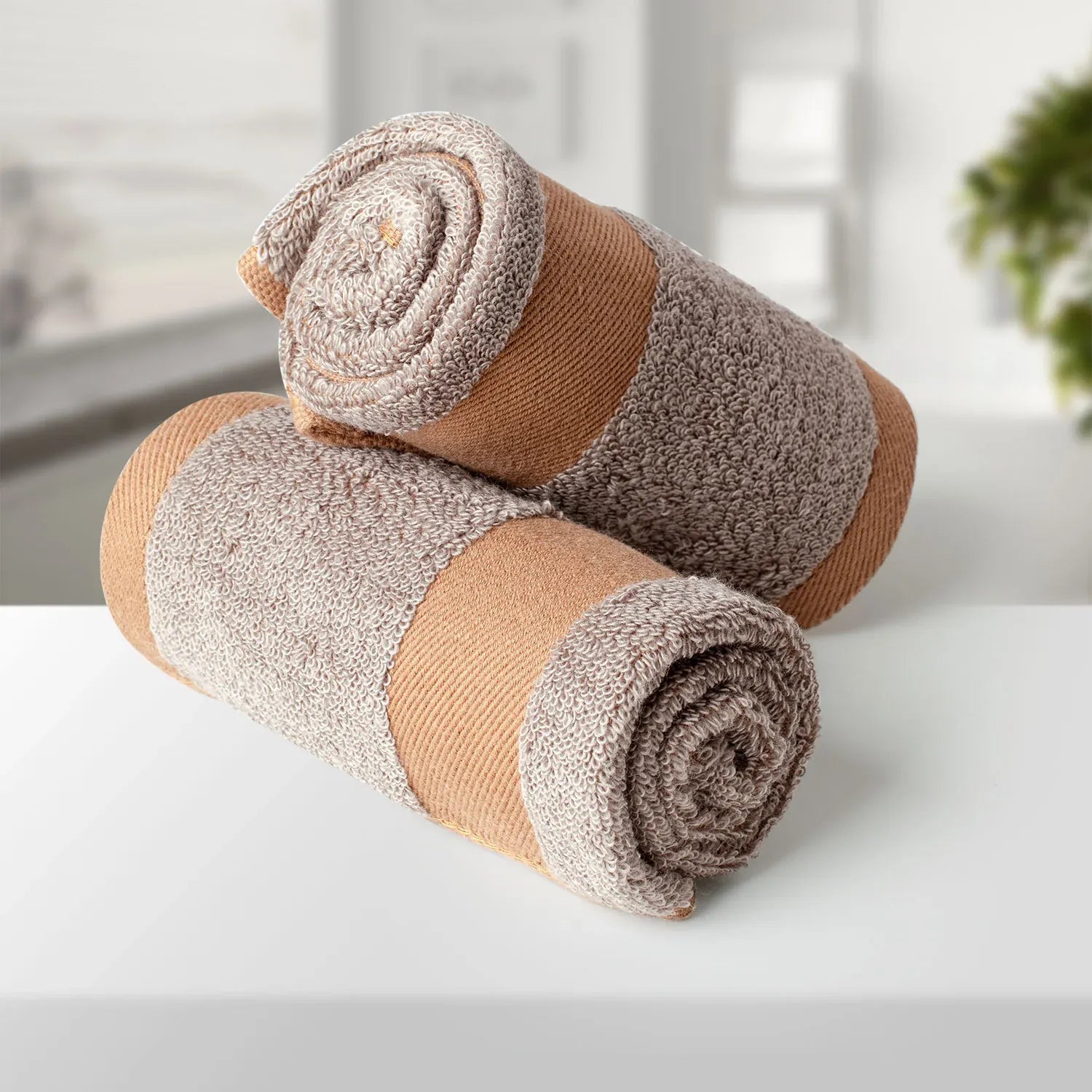 100% Luxury 2pcs Cotton Hand Towel - Pure Indulgence | Color : Grey 04