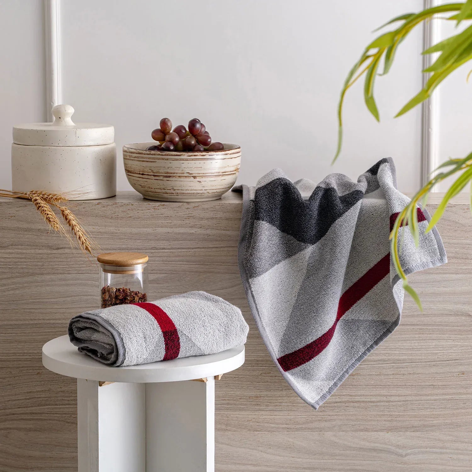 100% Luxury 2pcs Cotton Hand Towel - Pure Indulgence | Color : Grey 02