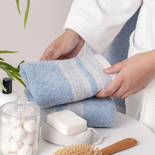 100% Luxury 2pcs Cotton Hand Towel - Pure Indulgence | Color : Blue 01