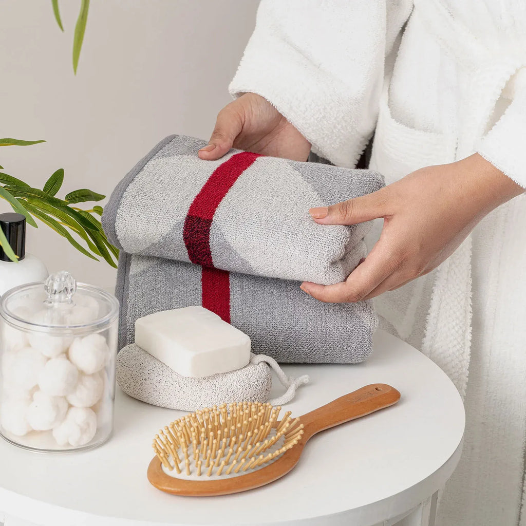 100% Luxury 2pcs Cotton Hand Towel - Pure Indulgence | Color : Grey 02
