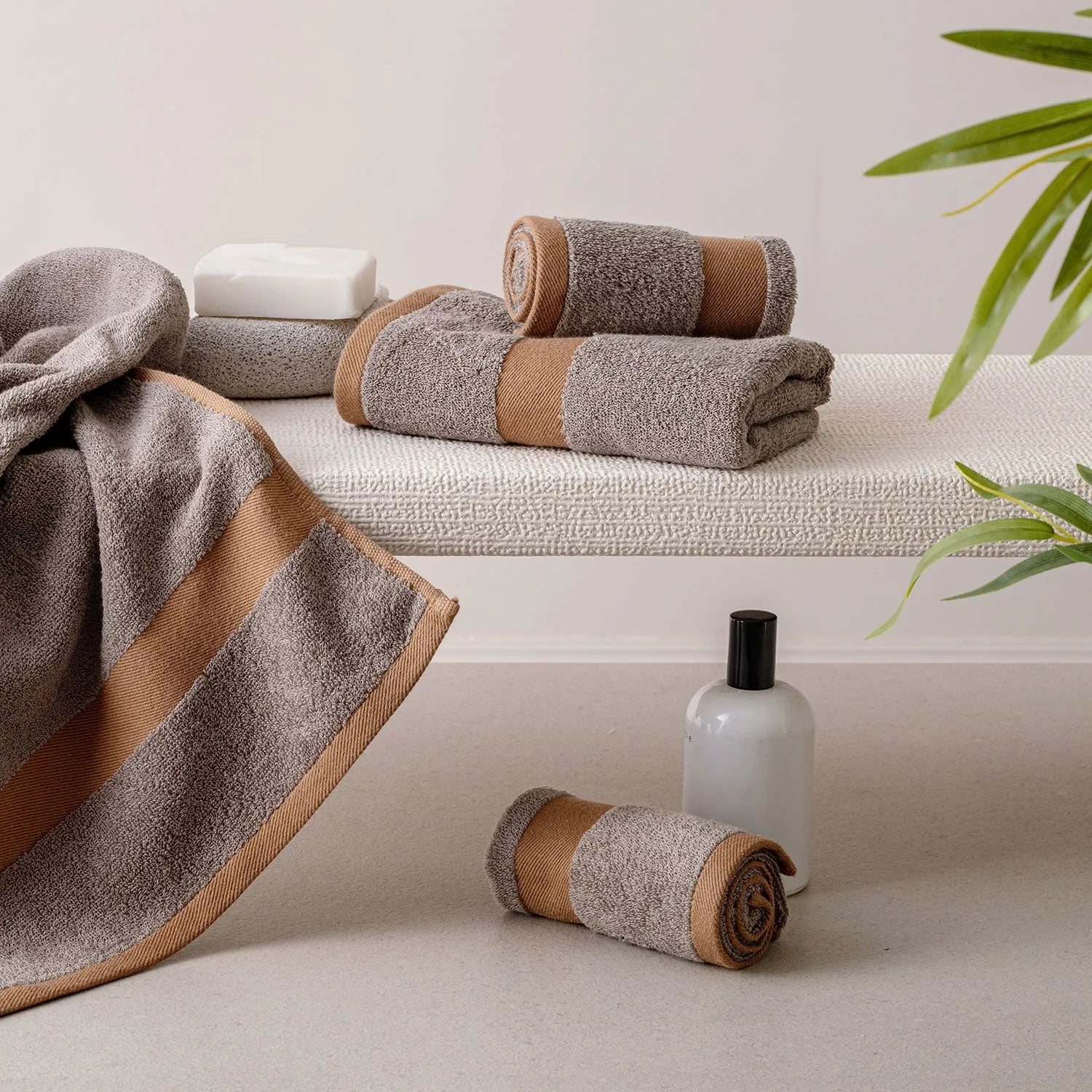 100% Luxury 2pcs Cotton Hand Towel - Pure Indulgence | Color : Grey 04