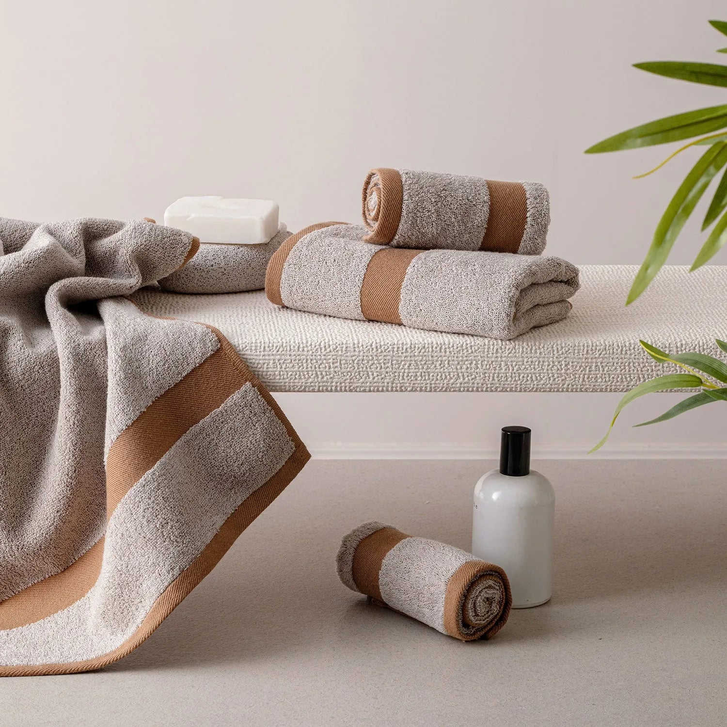 100% Luxury 2pcs Cotton Hand Towel - Pure Indulgence | Color : Off-White 04