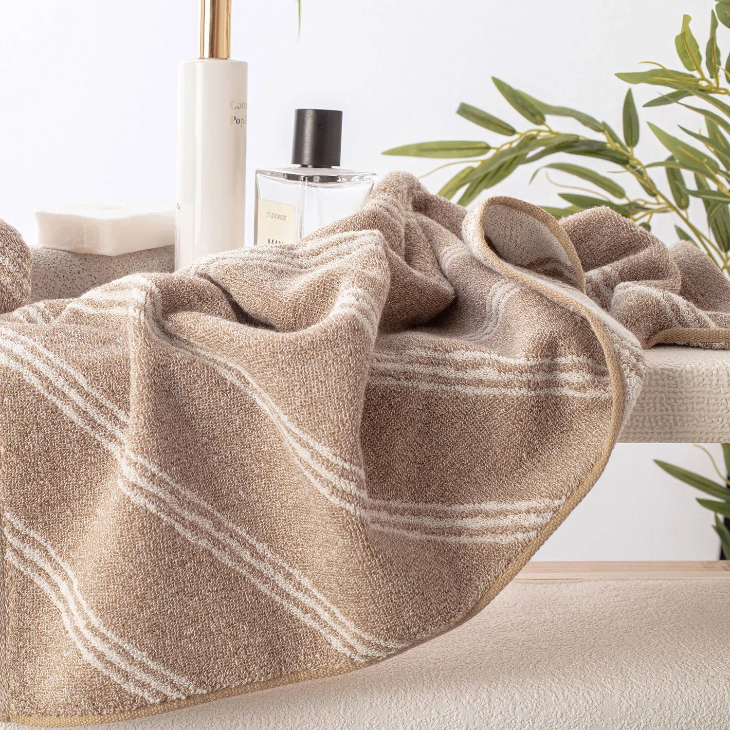 100% Luxury 2pcs Cotton Hand Towel - Pure Indulgence | Color : Coffee 05