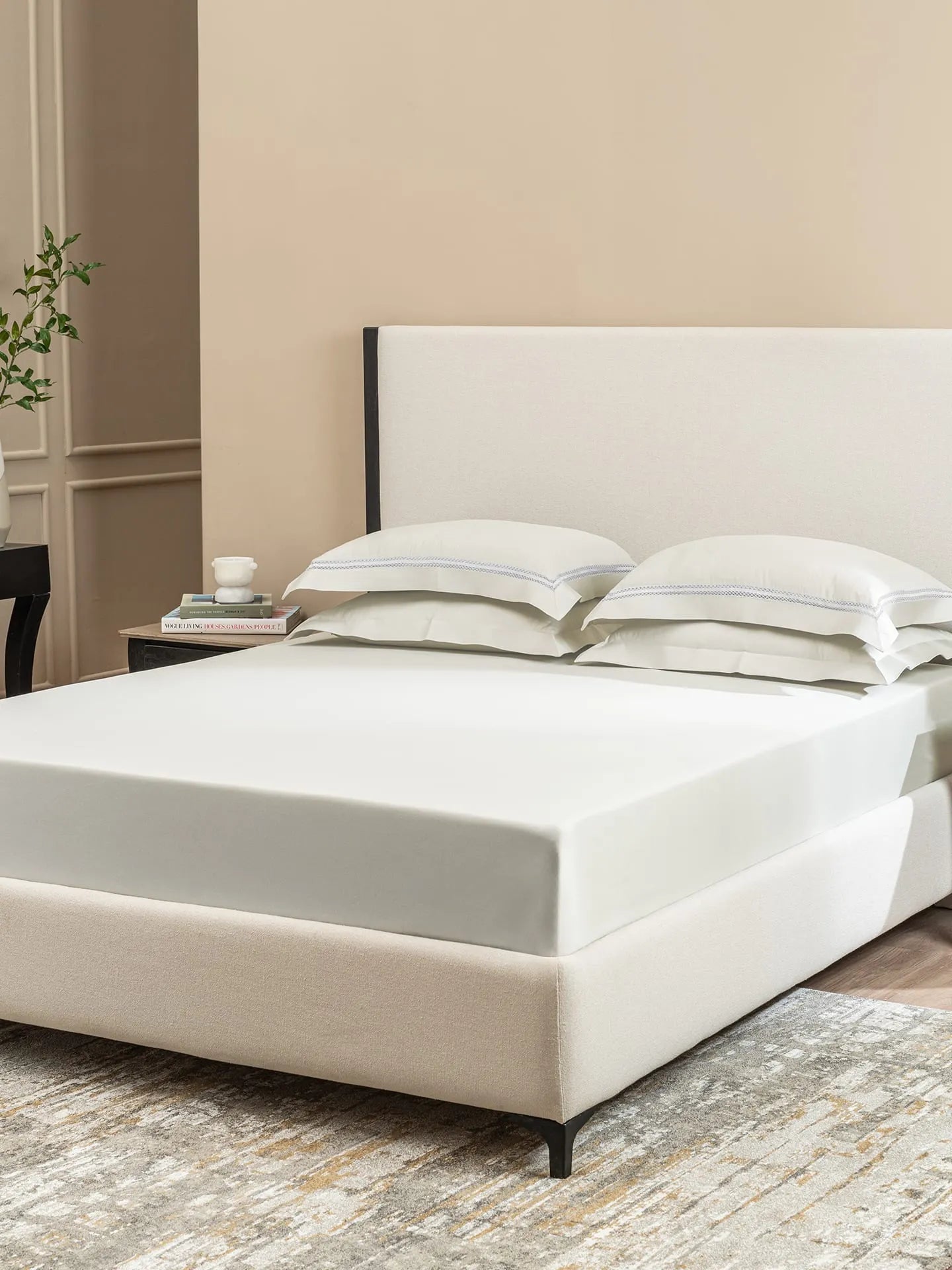 STELLAR-BRIGHT WHITE KING BED SHEET SET | 1 KING BEDSHEET, 2Pcs PILLOW COVERS