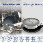Fusao EX+ Triply Ceramic Deep Kadai with SS Lid Tramontina