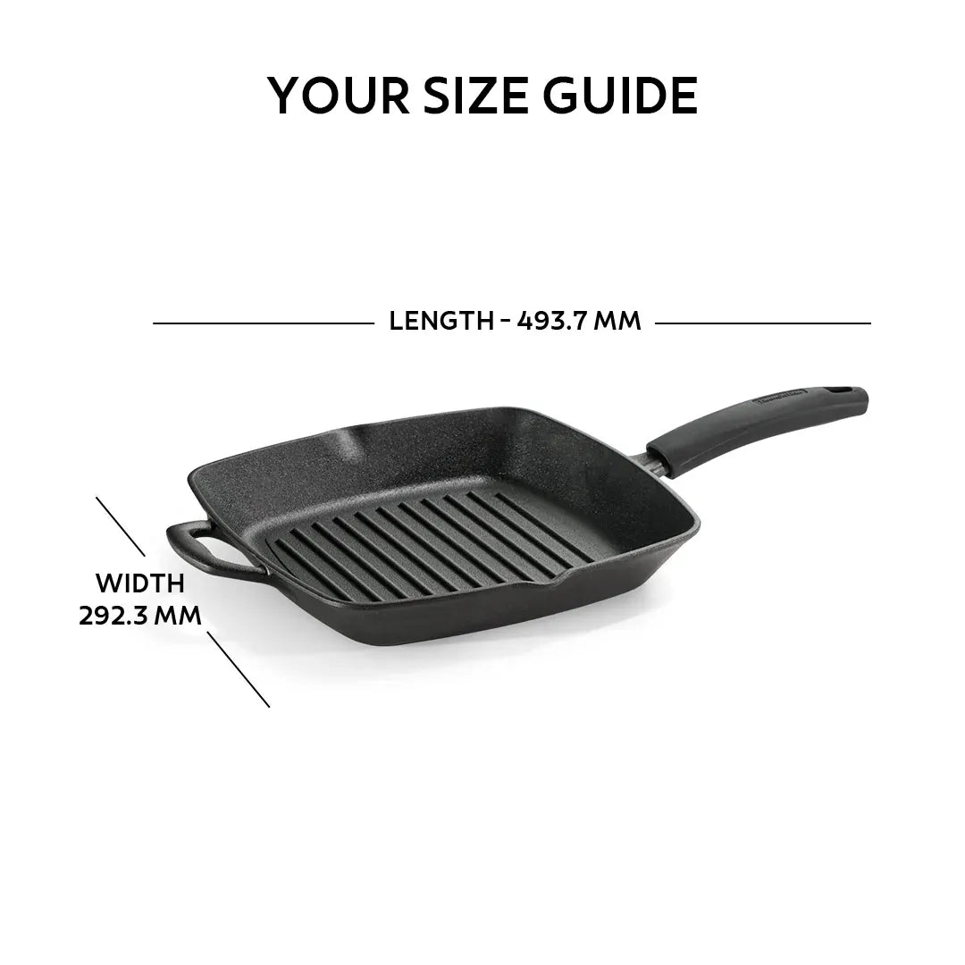 Titanex 27cm Pre-Seasoned Cast Iron Grill Pan