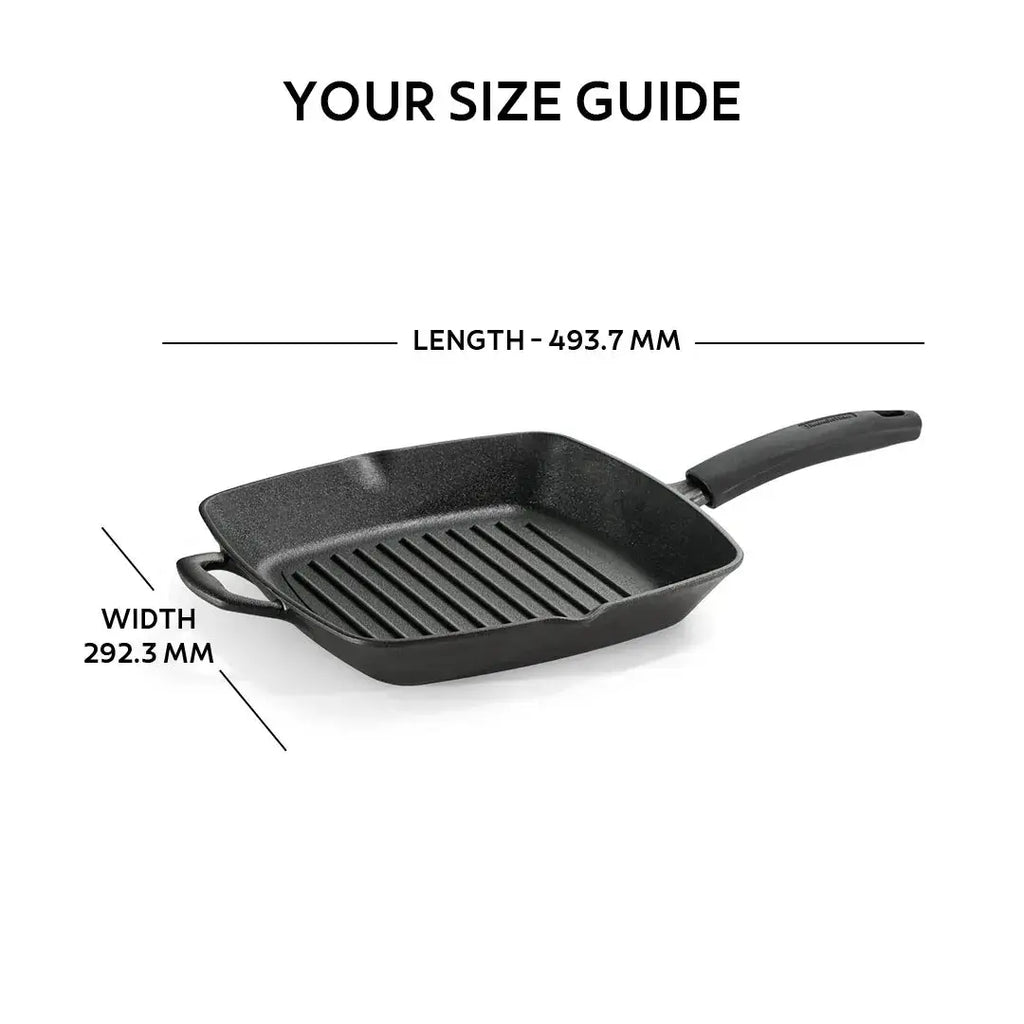 Titanex 27cm Pre-Seasoned Cast Iron Grill Pan Tramontina