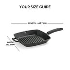 Titanex 27cm Pre-Seasoned Cast Iron Grill Pan Tramontina
