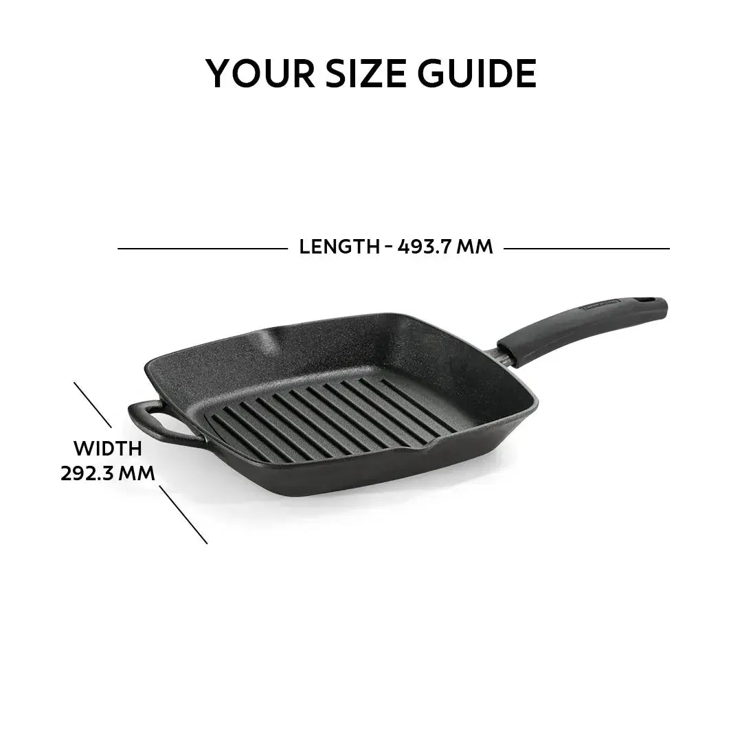 Titanex 27cm Pre-Seasoned Cast Iron Grill Pan Tramontina