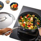 Fusao EX+ 24cm Triply Ceramic Deep Sauté Pan with SS Lid Tramontia