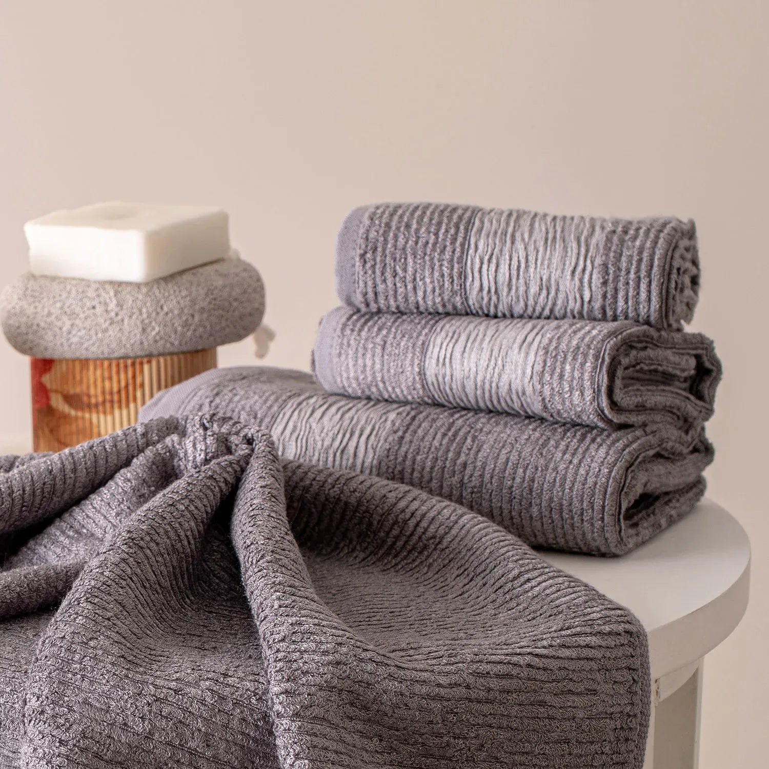 The Bamboo 2 Pcs Face Towel – Gentle Quick-Drying Care for Your Skin | Color : Grey 01