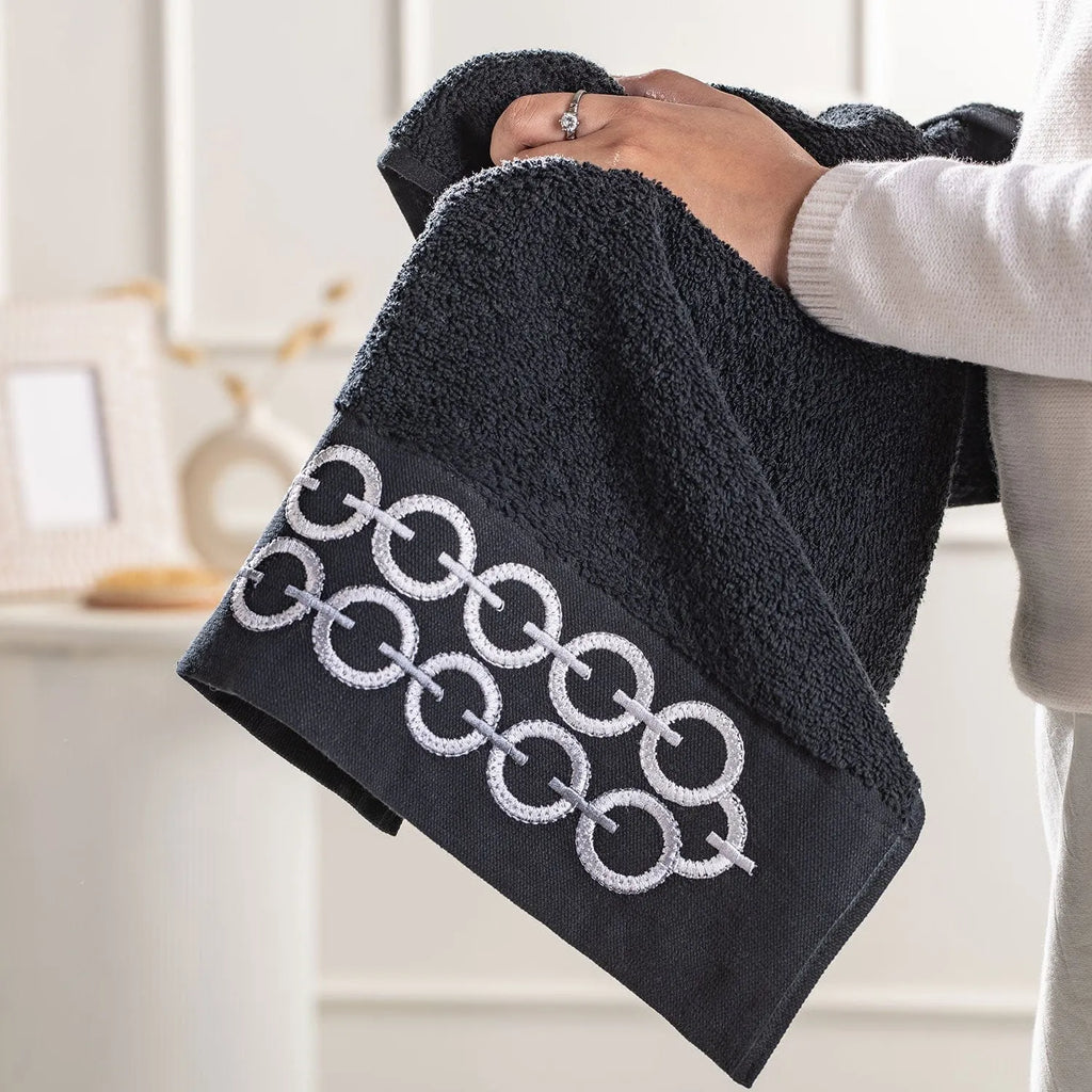 Picasso Towel - Pastroal Delta 2Pc Hand Towel | Color :  Black