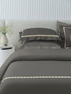 PEARLS-ASH GREY KING BED SHEET SET | 1 KING BEDSHEET, 2Pcs PILLOW COVERS Sansaar A D'decor Brand