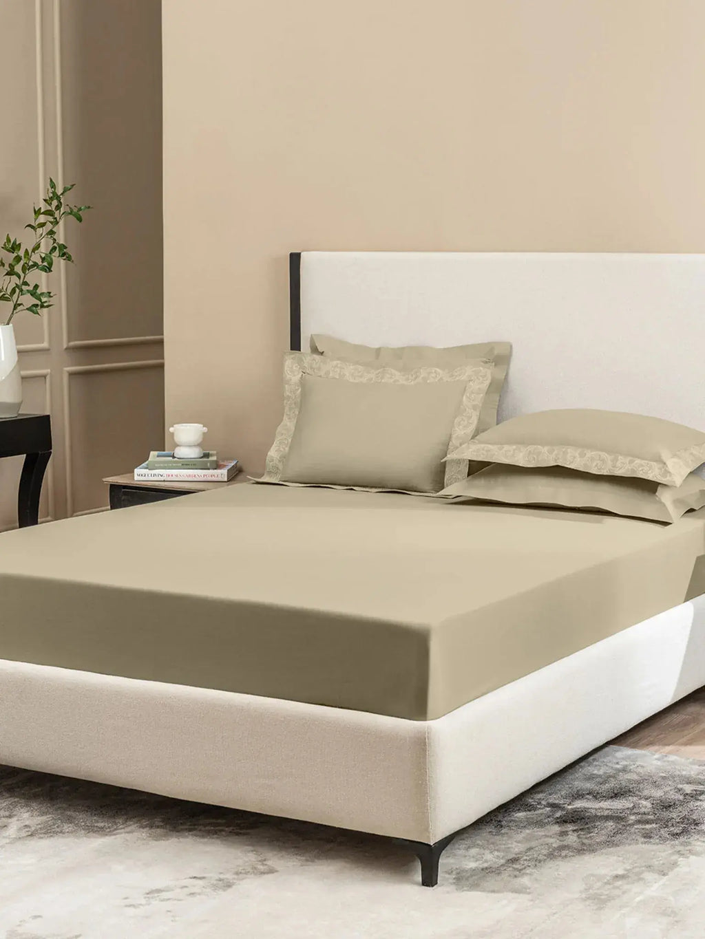 FILIGREE-FRENCH OAK KING BED SHEET SET | 1 KING BEDSHEET , 2Pcs PILLOW COVERS Sansaar A D'decor Brand