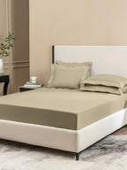 FILIGREE-FRENCH OAK KING BED SHEET SET | 1 KING BEDSHEET , 2Pcs PILLOW COVERS Sansaar A D'decor Brand