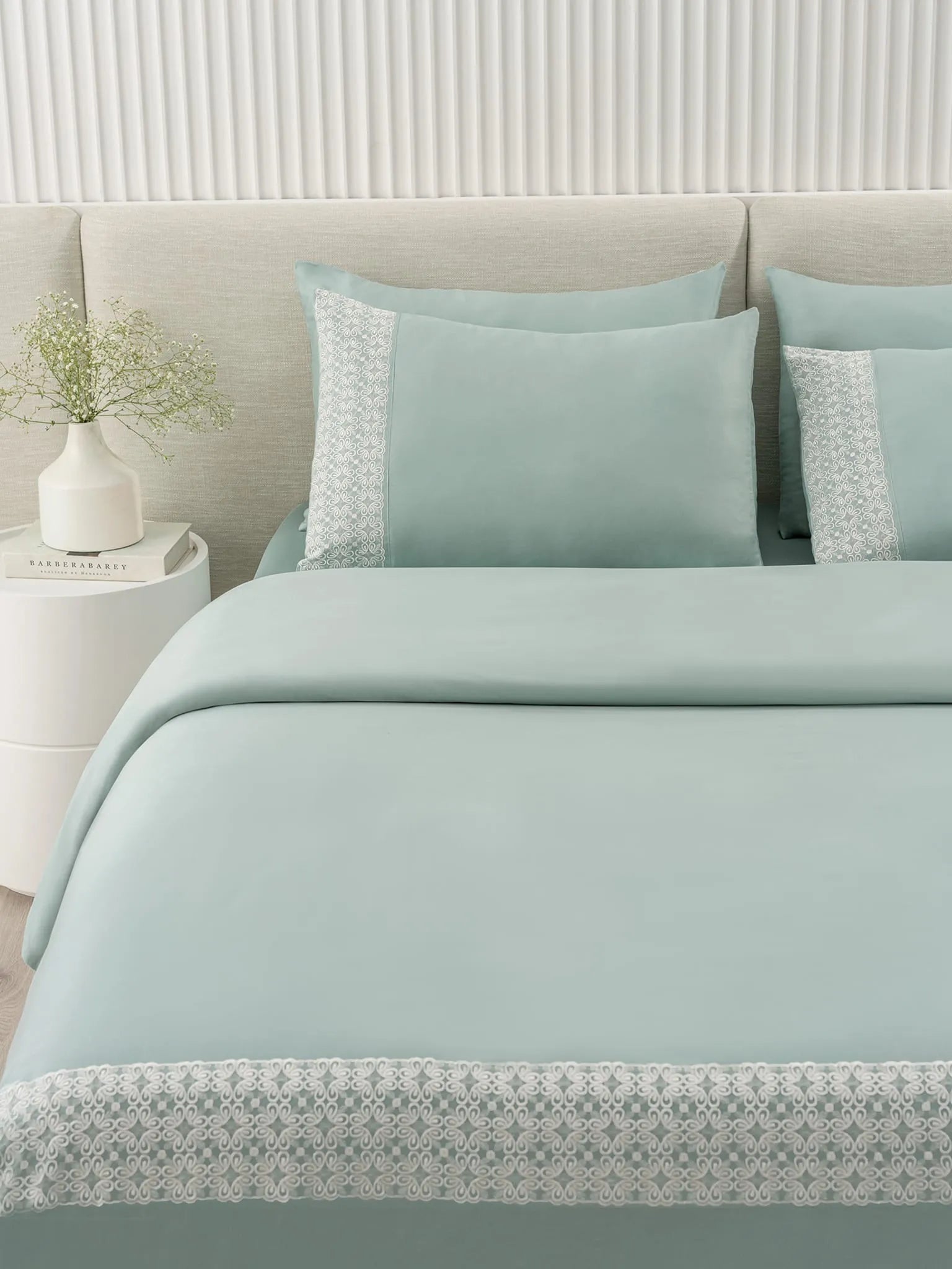 CLASSIQUE-POWDER BLUE KING BED SHEET SET | 1 KING BEDSHEET, 2Pcs PILLOW COVERS