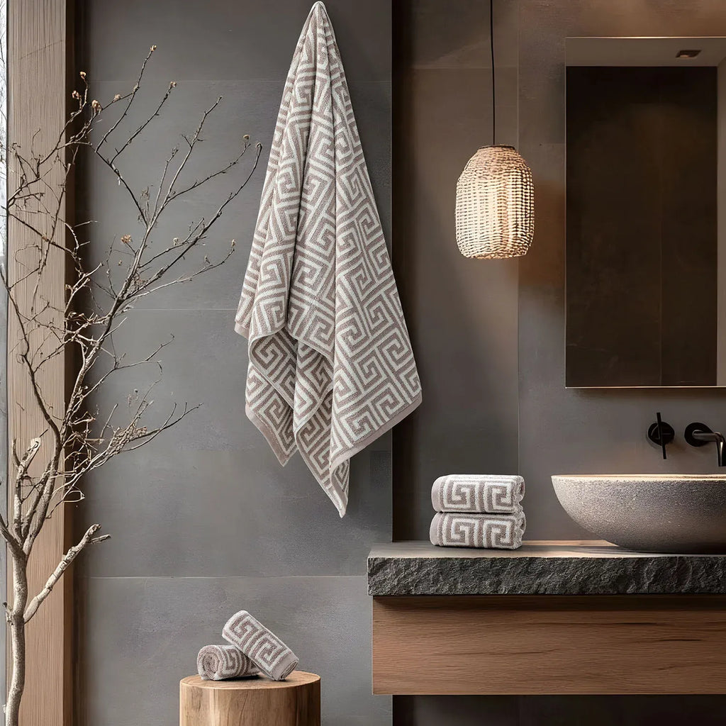 ROMA Bath Towel - All Over | Color : Camel