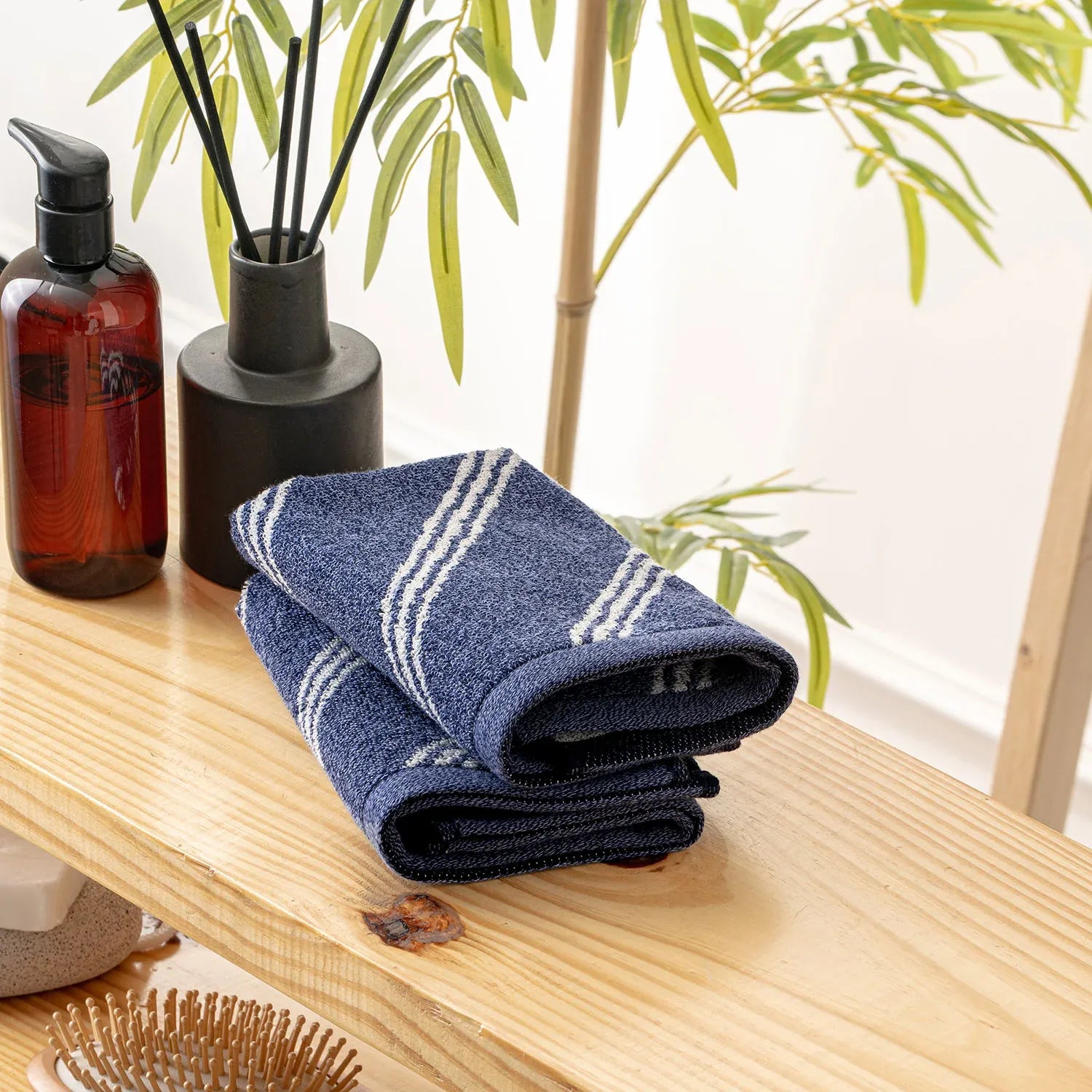 100% Luxury 2pcs Cotton Face Towel - Pure Indulgence | Color : Blue 05