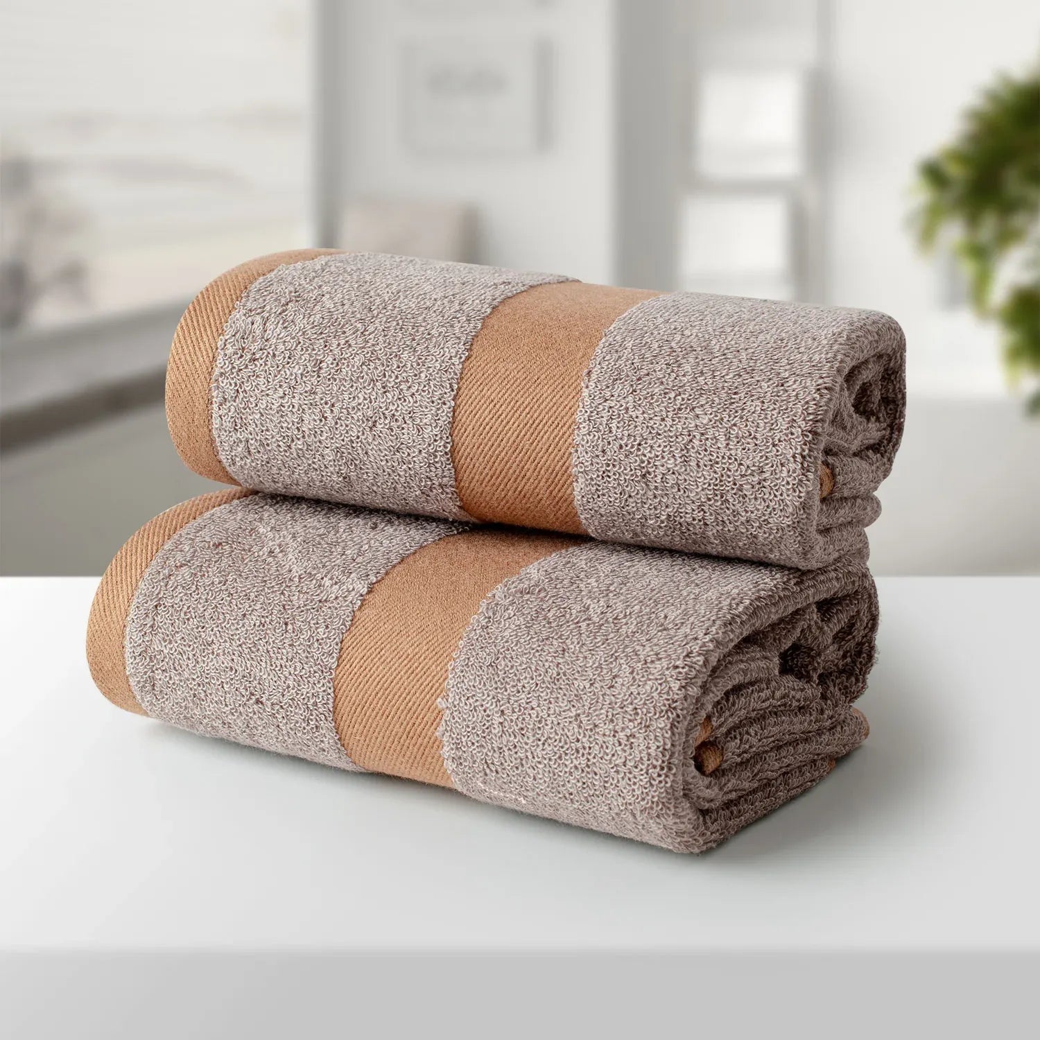 100% Luxury 2pcs Cotton Face Towel - Pure Indulgence | Color : Grey 04