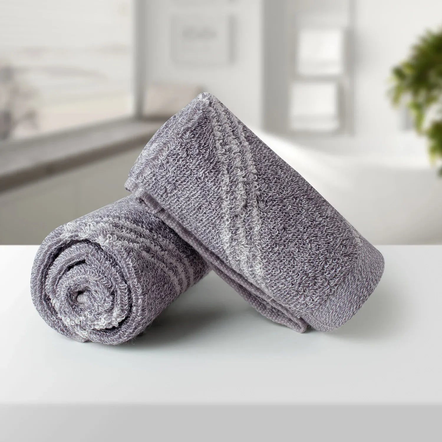 100% Luxury 2pcs Cotton Face Towel - Pure Indulgence | Color : Grey 05