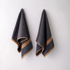 100% Luxury 2pcs Cotton Face Towel - Pure Indulgence | Color : Dark Grey 04