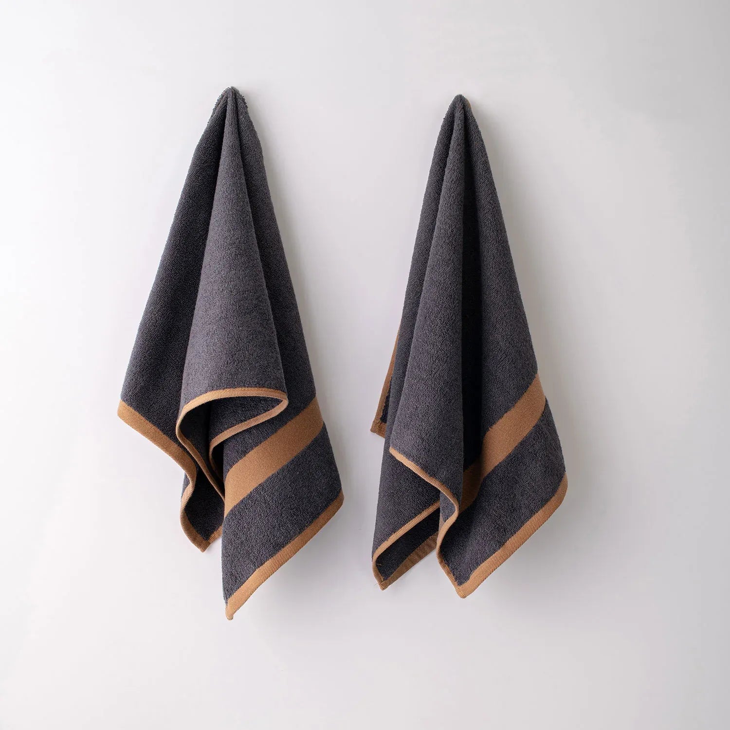 100% Luxury 2pcs Cotton Face Towel - Pure Indulgence | Color : Dark Grey 04