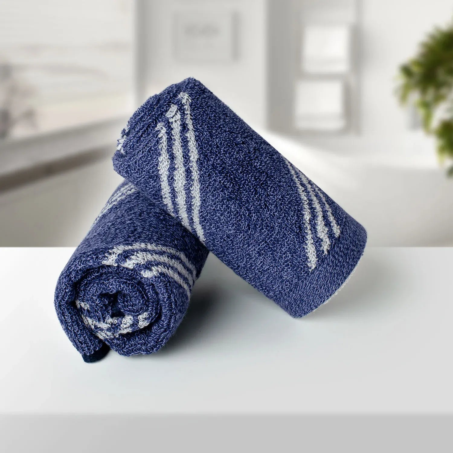 100% Luxury 2pcs Cotton Face Towel - Pure Indulgence | Color : Blue 05