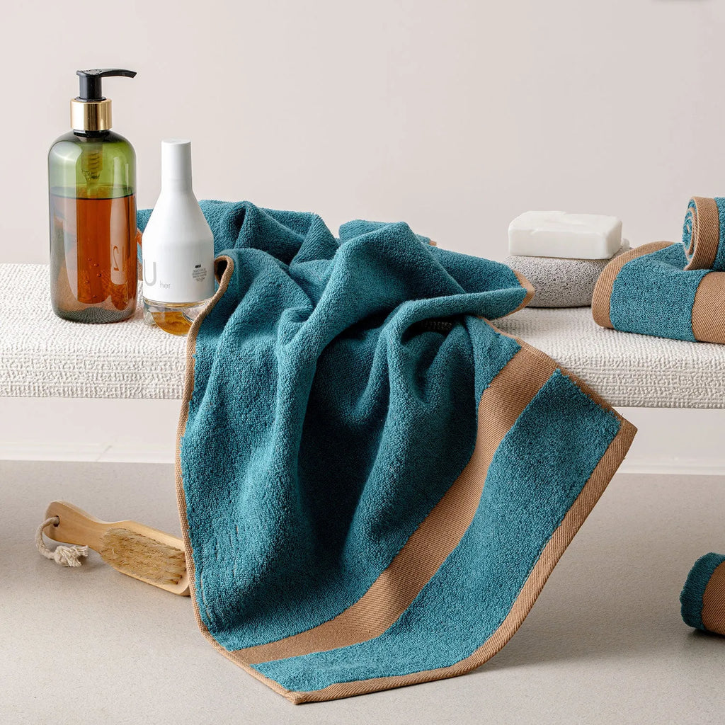 100% Luxury 2pcs Cotton Face Towel - Pure Indulgence | Color : Blue 04