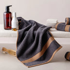 100% Luxury 2pcs Cotton Face Towel - Pure Indulgence | Color : Dark Grey 04