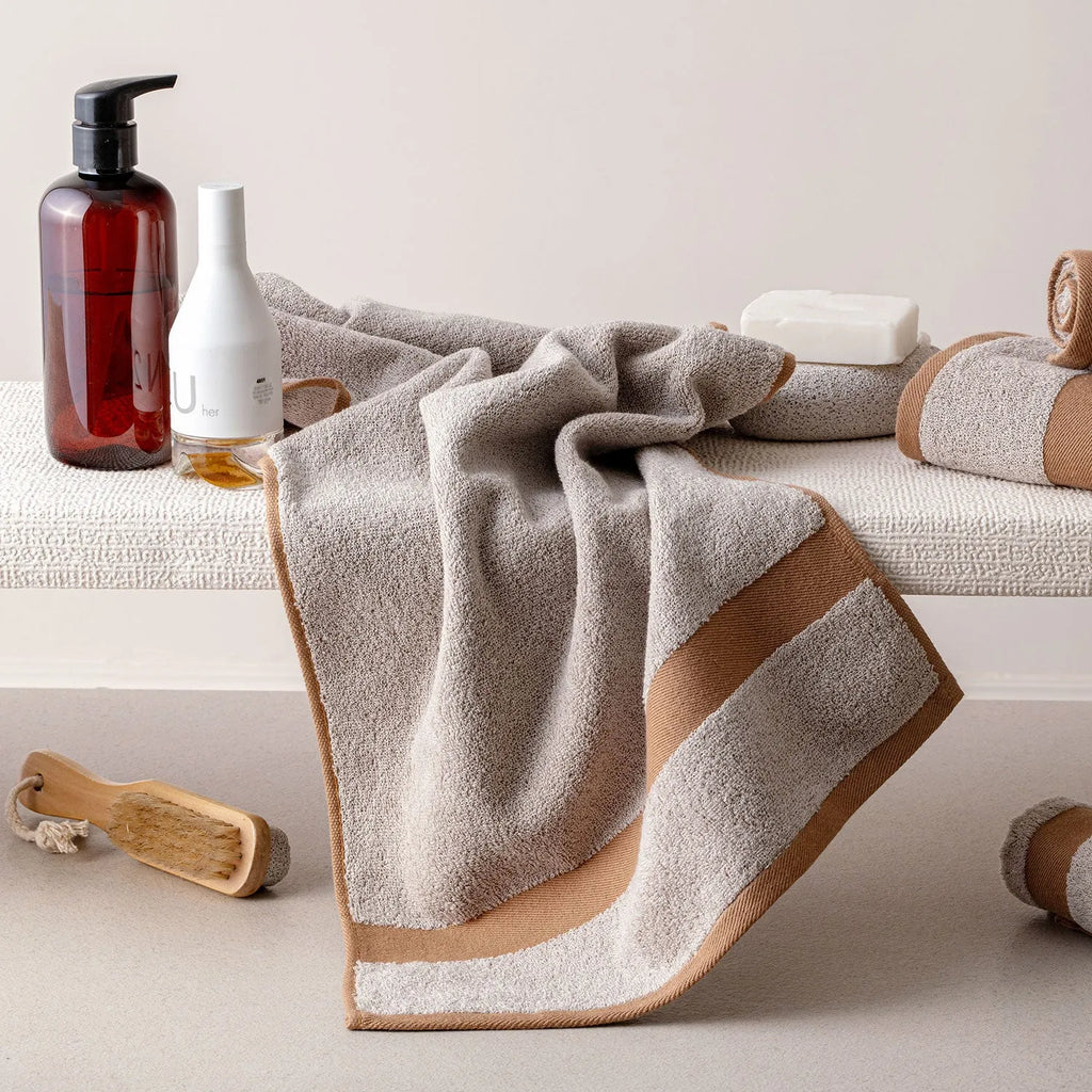 100% Luxury 2pcs Cotton Face Towel - Pure Indulgence | Color : Off White 04