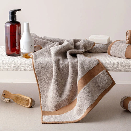 100% Luxury 2pcs Cotton Face Towel - Pure Indulgence | Color : Off White 04