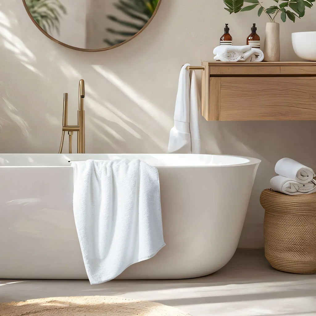 Earth Cotton Bath Towels - 100% Cotton Towels | Color : Snow White