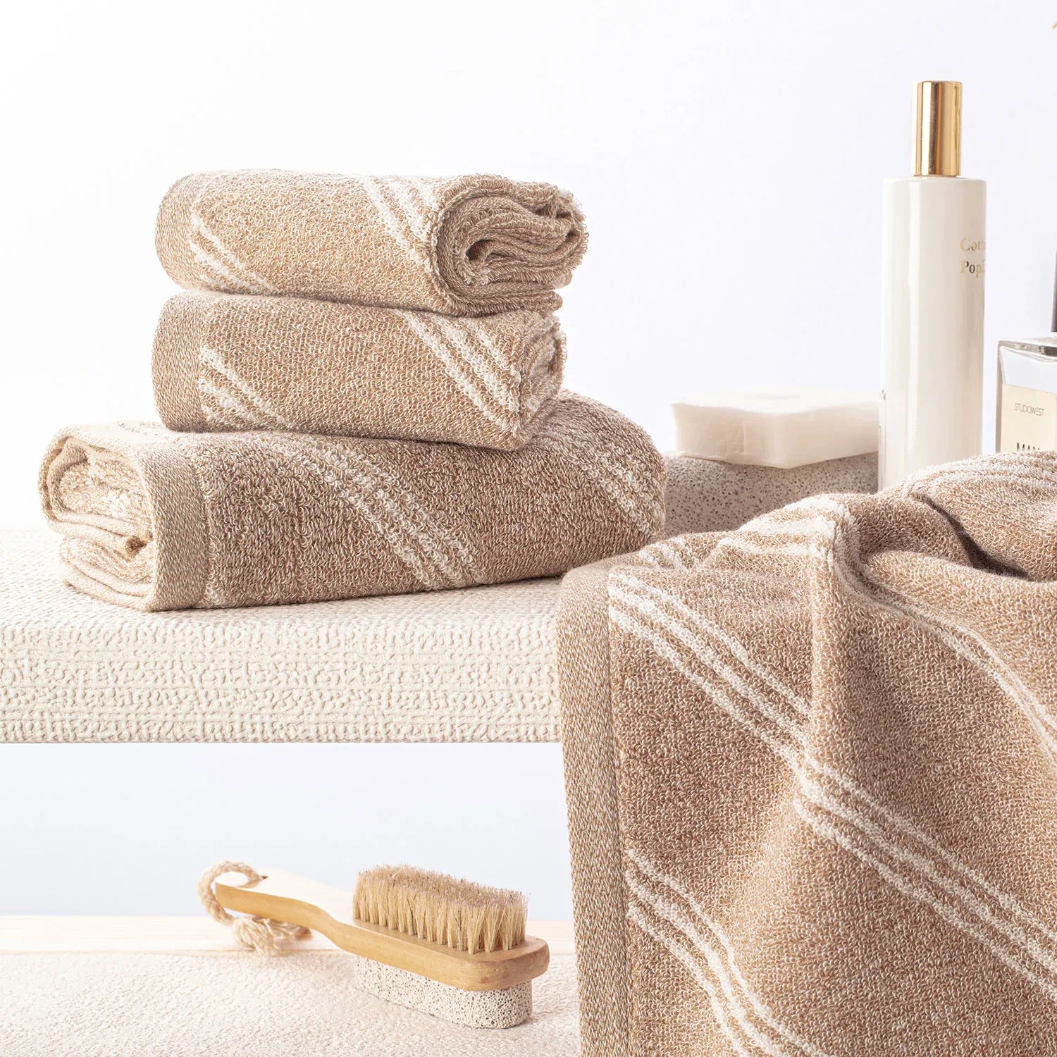 100% Luxury 2pcs Cotton Face Towel - Pure Indulgence | Color : Coffee 05