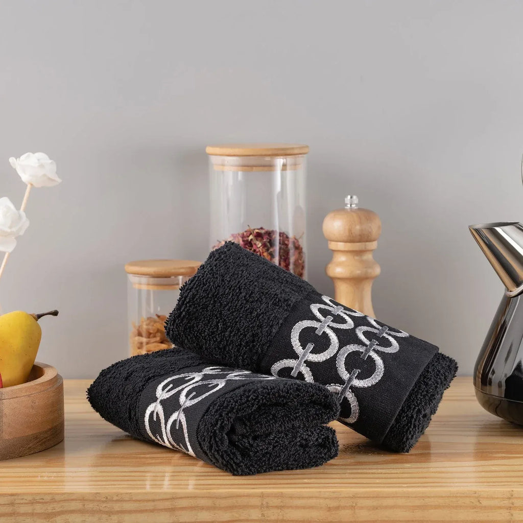 Picasso Towel - Pastroal Delta 2Pc Hand Towel | Color :  Black